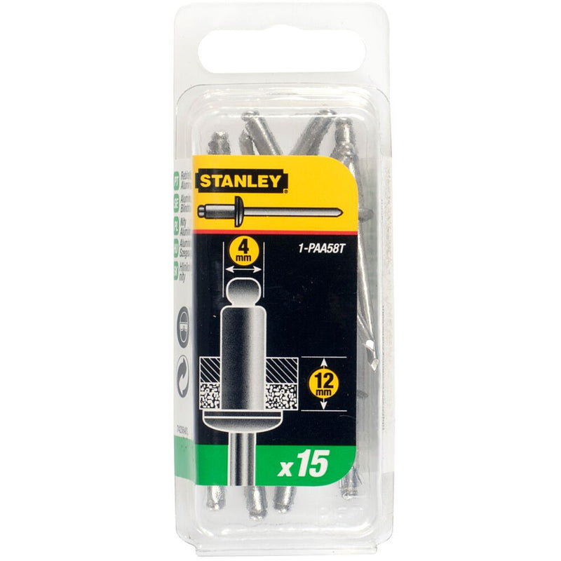 Pop Rivets 4x12mm, 15pcs (STANLEY 1-PAA58T)