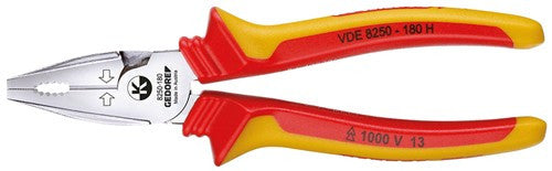 VDE kombinált fogó, mártott szigeteléssel 180 mm (GEDORE VDE 8250-180 H)