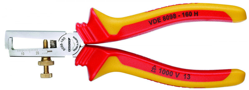 VDE cable stripping pliers with insulated handles (GEDORE VDE 8098-160 H)