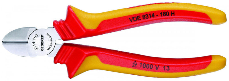VDE Side Cutters with Dipped Insulation (GEDORE VDE 8314-160 H)