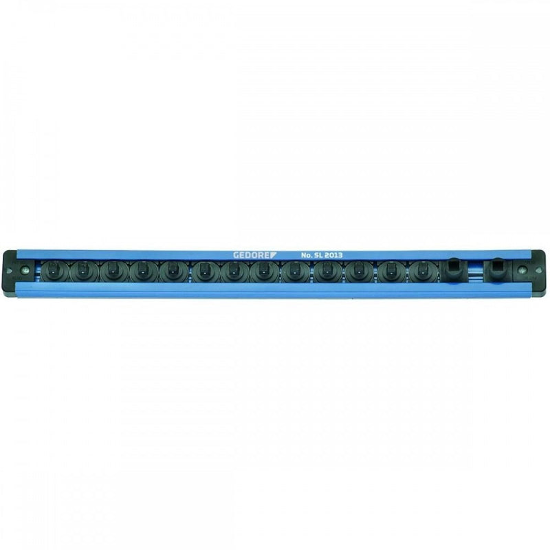 Plug-in holder strip 1/4'', magnetic, 380mm, 13 storage slots (GEDORE SL 2013)