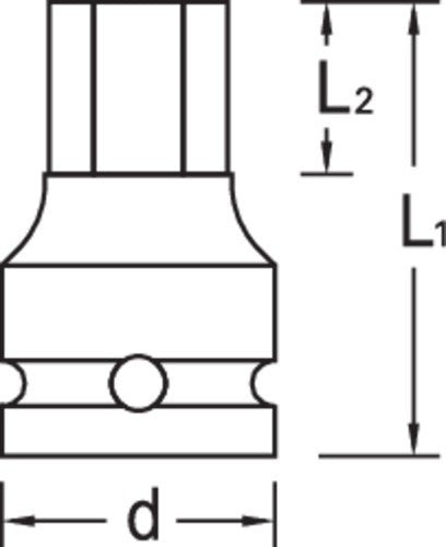 1" Gedore Machine Hex Socket (19mm, L:75mm) (GEDORE IN K 21 19)