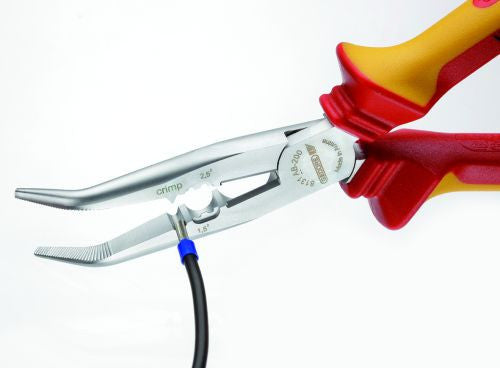 VDE multi-purpose pliers, bent, length: 200mm, 2K-handle (GEDORE VDE 8131 AB-200 H)