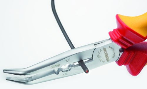 VDE multi-purpose pliers, bent, length: 200mm, 2K-handle (GEDORE VDE 8131 AB-200 H)