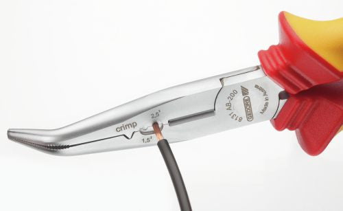 VDE multi-purpose pliers, bent, length: 200mm, 2K-handle (GEDORE VDE 8131 AB-200 H)