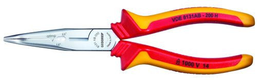 VDE multi-purpose pliers, bent, length: 200mm, 2K-handle (GEDORE VDE 8131 AB-200 H)
