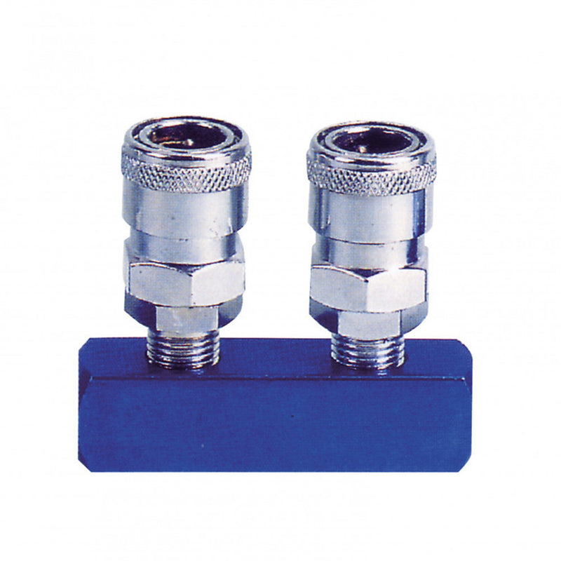 Air Manifold 2-way quick connector and 1/4" female threaded (2W-B)