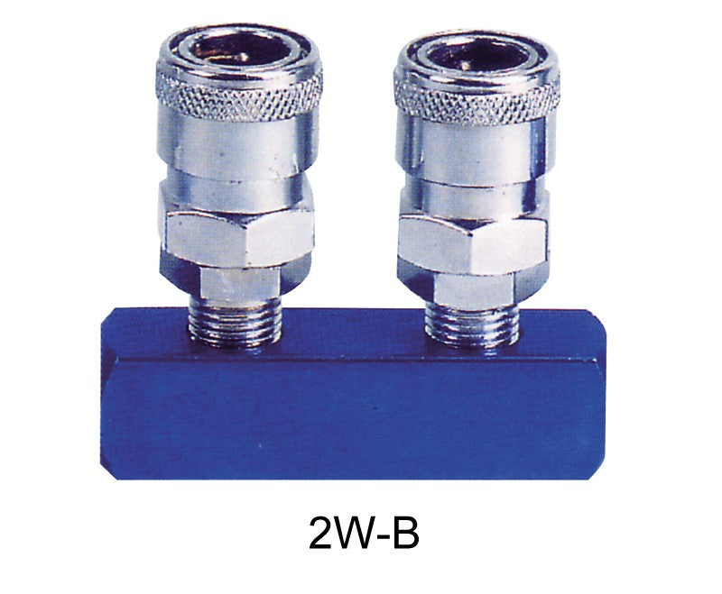 Air Manifold 2-way quick connector and 1/4" female threaded (2W-B)