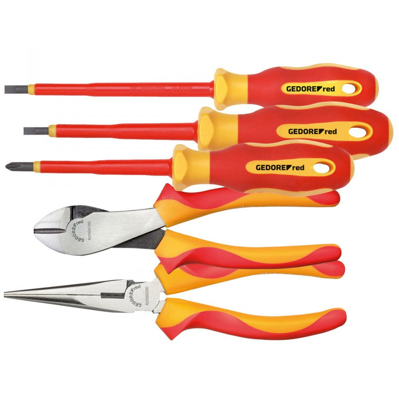 VDE Screwdriver Set, 5-piece, PH; SL + 2 Pliers (GEDORE R39002005)