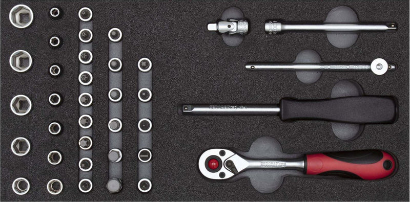 Socket set in module 1/4" 4-13 mm 37 pieces (GEDORE R22150006)
