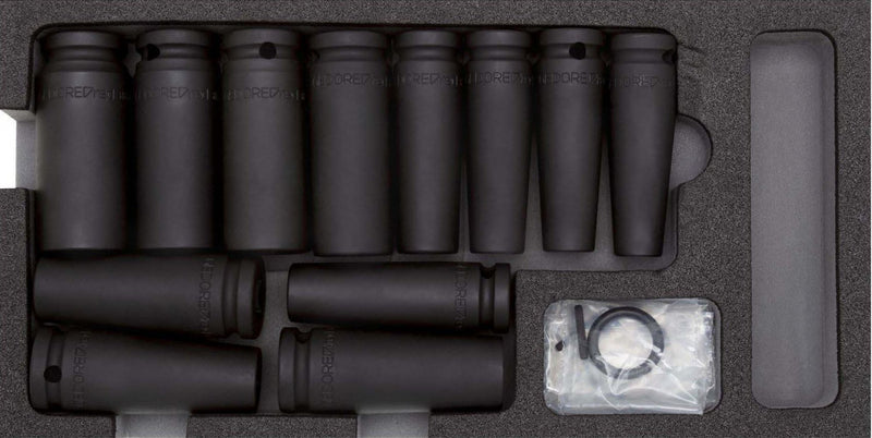 1/2" Erősített hosszú dugókulcs 14részes készlet modulban (10-24mm, L: 78mm) (GEDORE R22150012)