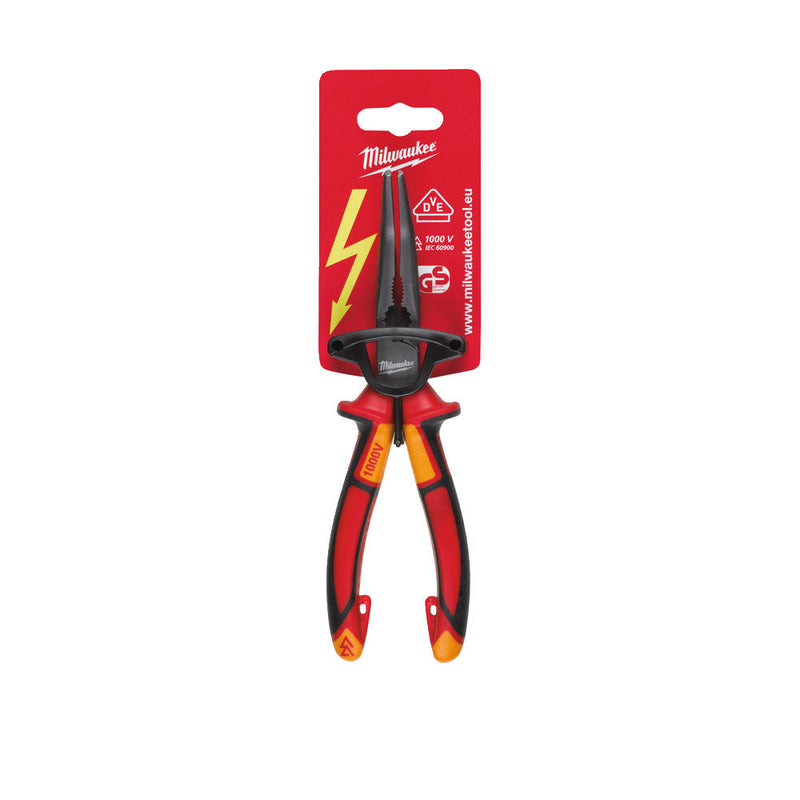 VDE Long Nose Round Pliers 45° 205 mm (MILWAUKEE 4932464565)