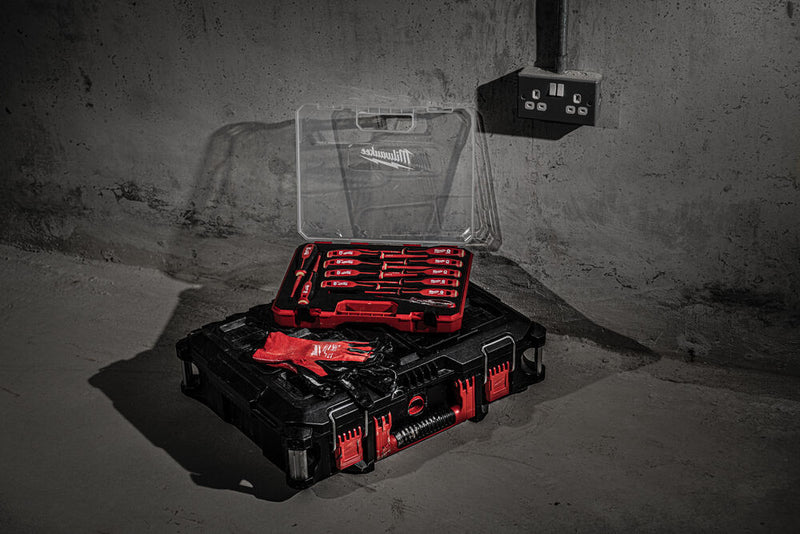 VDE Csavarhúzó 3 oldalú markolattal 12 darabos készlet (SL/PH/PZ/Torx) (MILWAUKEE 4932479095)