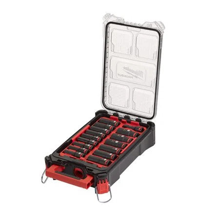 1/2"Gépi Dugókulcs hosszú Packout készlet 16 részes (MILWAUKEE 4932480943)