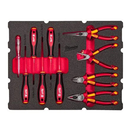 PACKOUT™ VDE Villanyszerelő készlet, 10 részes - habbetétben (MILWAUKEE 4932493637)