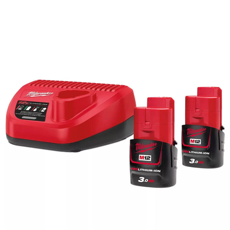 M12NRG-302 M12 töltő készlet 2x3,0 Ah akkumulátor és C12 C töltő (MILWAUKEE 4933451902)