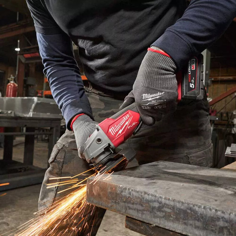 M18 FSAG125X-0X 125 MM SAROKCSISZOLÓ CSÚSZTATHATÓ KAPCSOLÓVAL (MILWAUKEE 4933478428)