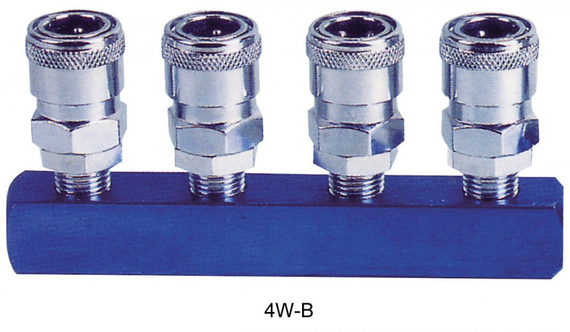 Levegő Elosztó 4 ágú gyorscsatlakozó és 1/4" belső menetes (ANYA) (4W-B)