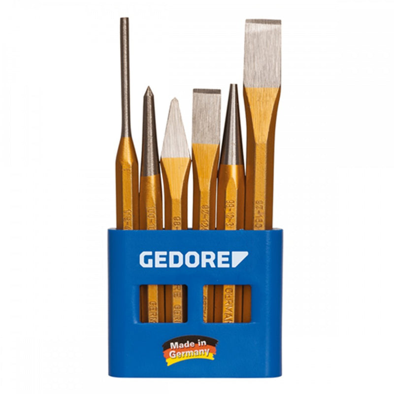 Chisel and Punch Set, 6-piece, in PVC holder (GEDORE 106)