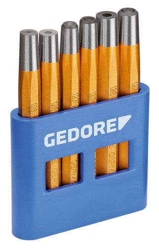Szegecshúzó és szegecsfejező készlet 6 részes, tartóban (GEDORE 125 B)