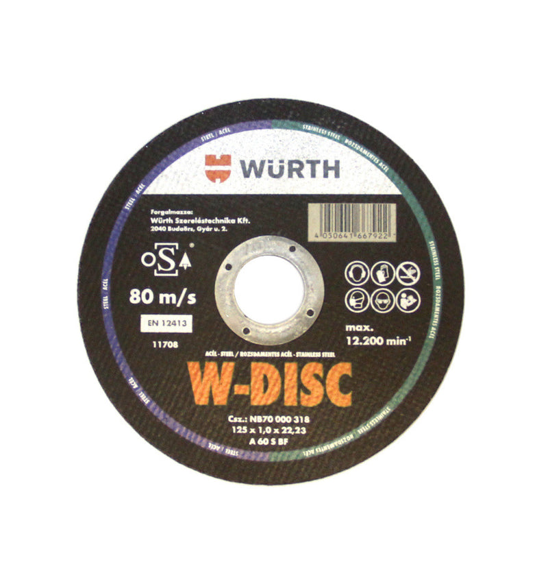 Cutting Disc for Steel W-DISC, 1.0mm F22.2mm D115mm (WÜRTH 9501007254)