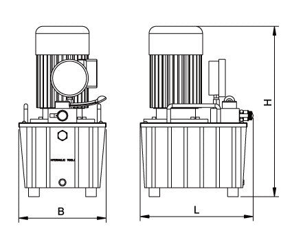 Dual-action electric power unit (solenoid valve 700Bar-3kW/380V-35L) (B-630B-III-380-4HP-35L)