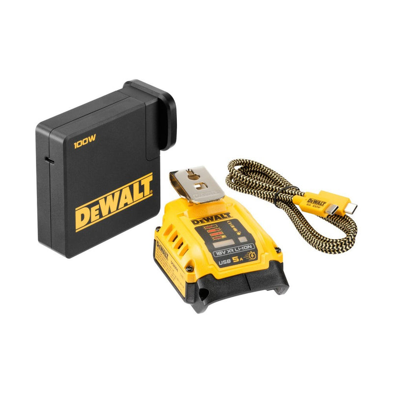 Kombi-töltőadapter 18V, hordozható töltő funkcióval (DeWALT DCB094K-QW)