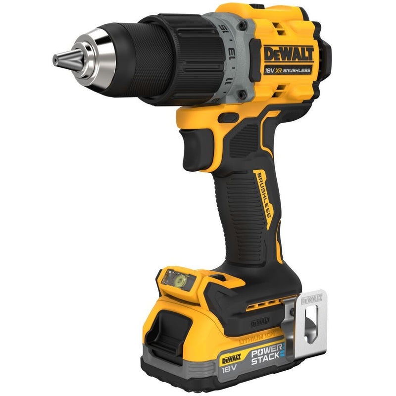 18V/1.7Ah XR PowerStack Akkus fúrócsavarozó+akku, töltő TSTAK kofferben (DeWALT DCD800E1T-QW)