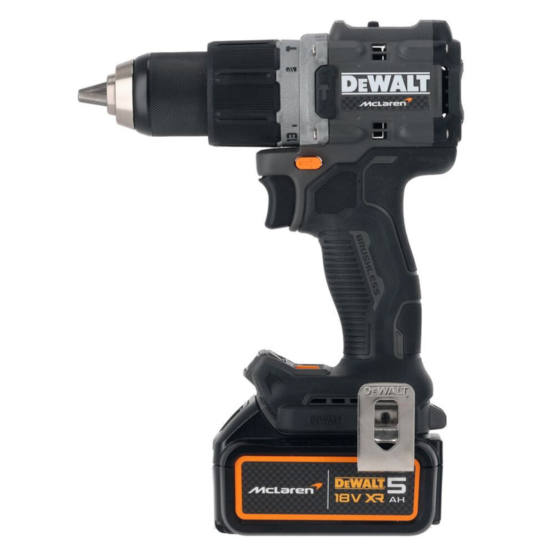 18V/2x5Ah XR McLaren ütvefúró-csavarozó akkuval és töltővel TSTAK kofferben (DeWALT DCD85MP2T-QW)