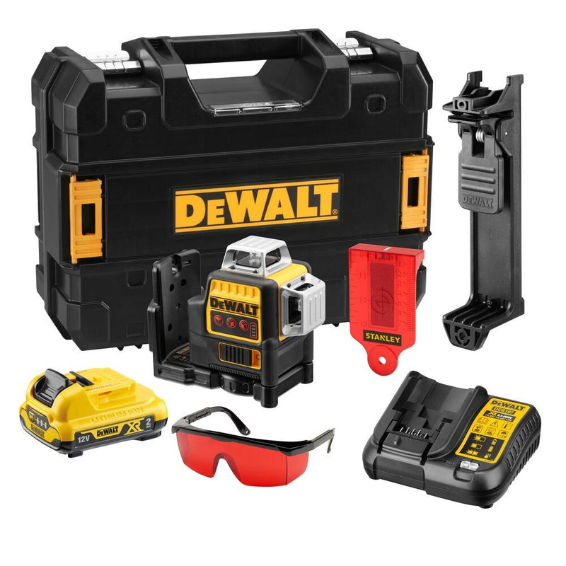 12V/2.0Ah Vonallézer, 3x360°+ Backpack (DeWALT DCE089D1R-QW)