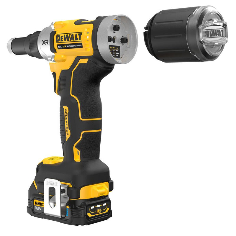 18V/2x1.7Ah XR Brushless 6.3mm Rivet Tool+TSTAK (DeWALT DCF414E2GT-QW)