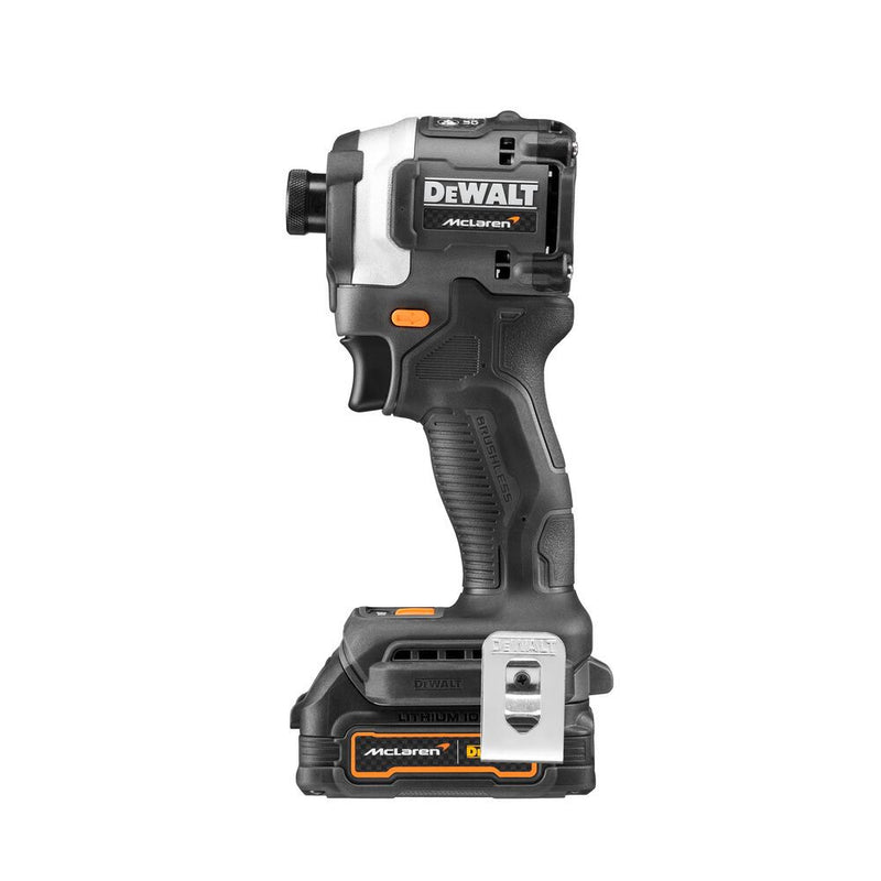 18V/2x1.7Ah XR McLaren PowerStack Compact Impact Driver with Battery, Charger in TSTAK Case (DeWALT DCF85ME2GT-QW)