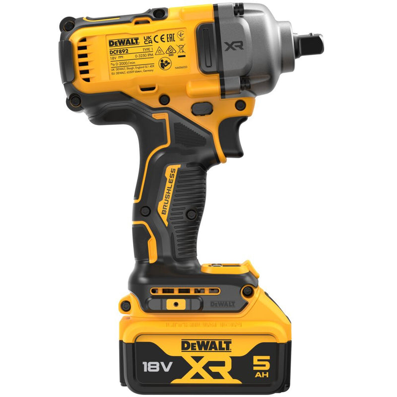 18V/2x5.0Ah Cordless Impact Wrench 1/2", XR Li-Ion, in TSTAK case (DeWALT DCF892P2T-QW)
