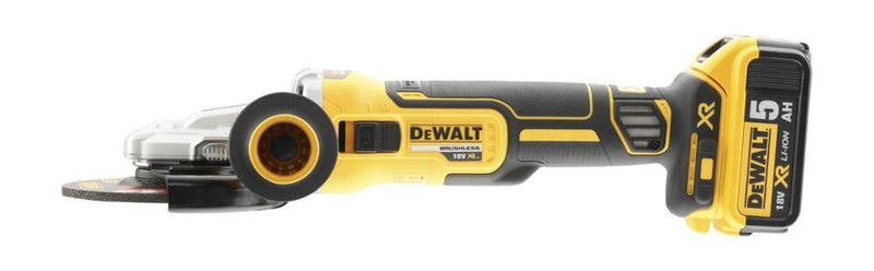 18V Akkumulátoros kefe nélküli lapos sarokcsiszoló 125mm (DeWALT DCG405FN-XJ)