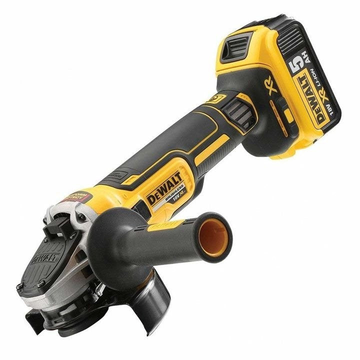 18V/2x5.0Ah Akkus XR 125mm kefe nélküli sarokcsiszoló (DeWALT DCG405P2-QW)