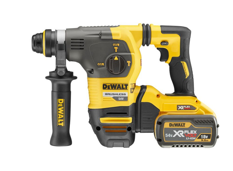 54V XR FLEXVOLT SDS-Plus Rotary Hammer with 2 x 9.0Ah Batteries, Charger and TSTAK Kit Box (DeWALT DCH333X2-QW)
