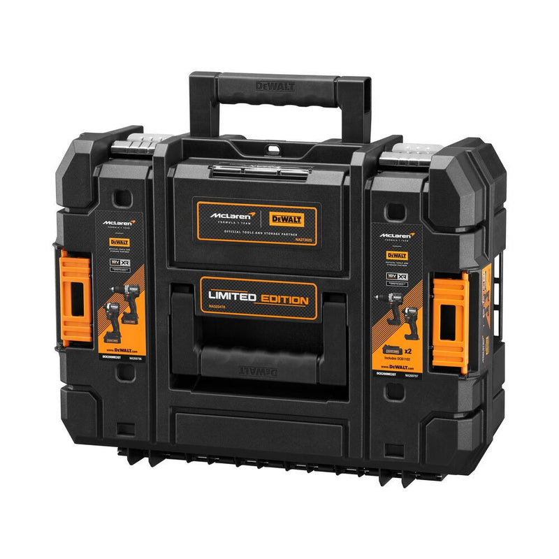18V/2x1.7Ah XR McLaren PowerStack Gépszett akkuval, töltővel TSTAK kofferben (DeWALT DCK200ME2GT-QW)