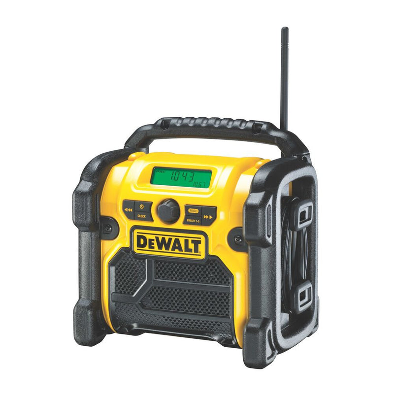10.8-18V FM/AM kompakt XR rádió, hálózati/akku (akku nélkül) (DeWALT DCR019-QW)