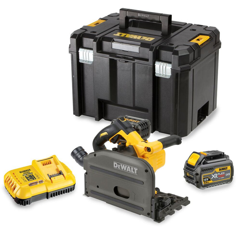 Cordless Plunge Saw in TSTAK Case, FLEXVOLT 54V, 2x 6Ah (DCS520T2-QW)