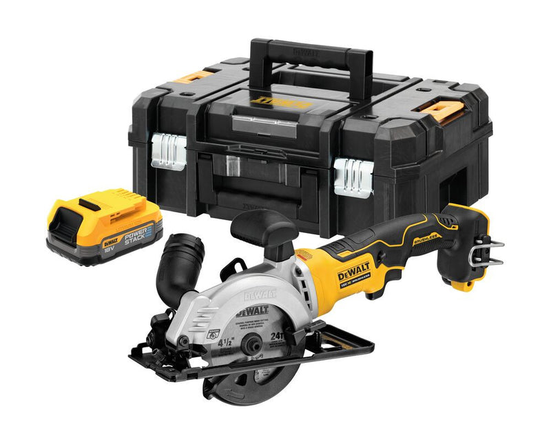 18V, 1x1.7 Ah Circular Saw 115 mm in TSTAK case (DeWALT DCS571E1T-XJ)