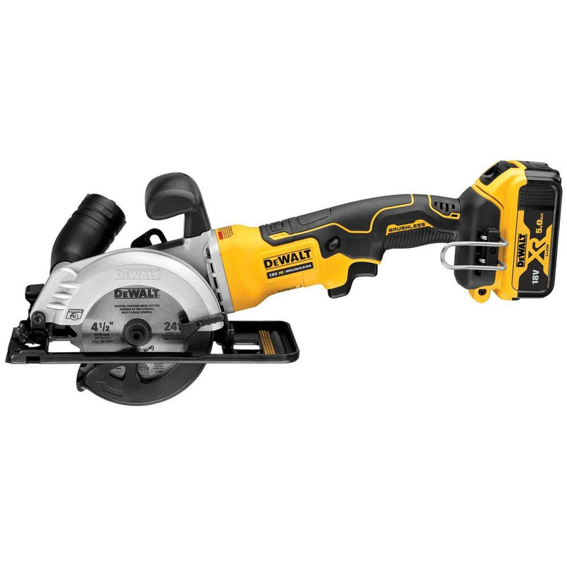 18V/2x5.0Ah Kézi körfűrész 115mm TSTAK kofferben (DeWALT DCS571P2-QW)
