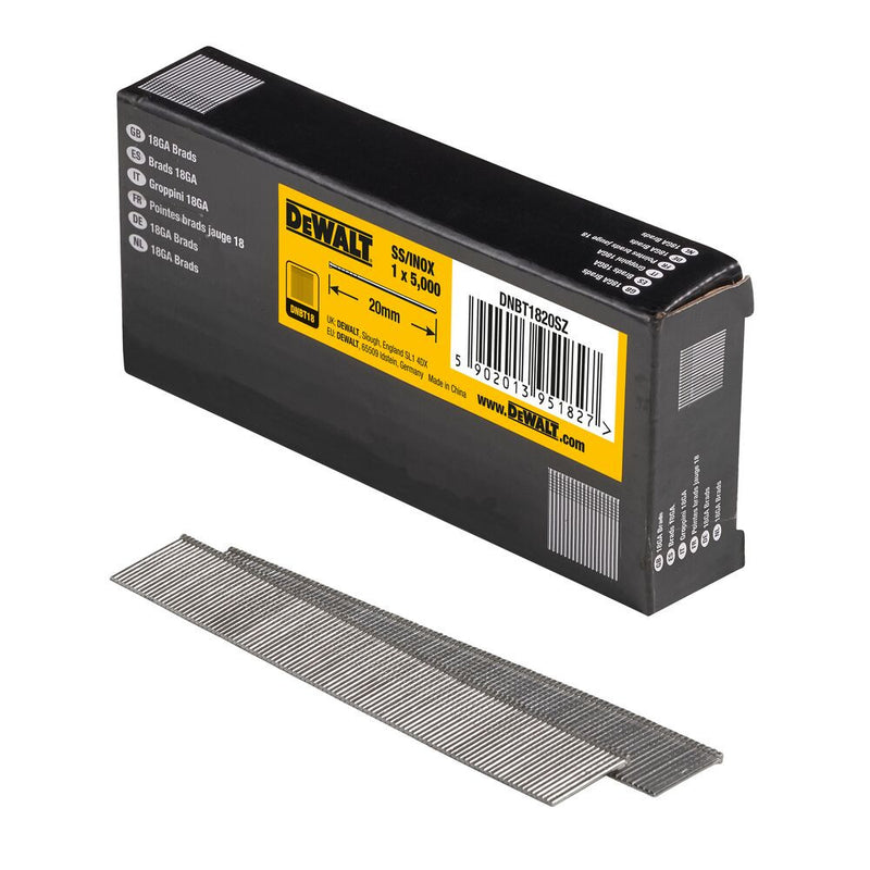 Rozsdamentes acél szegek 25mmx1.25mm 18GA - [5000 DB] (DeWALT DNBT1825SZ)
