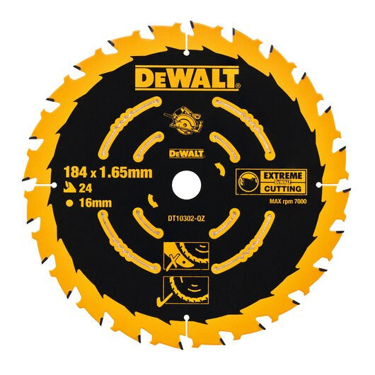Circular Saw Blade 184x16mm 24 teeth WOOD (DeWALT DT10302-QZ)