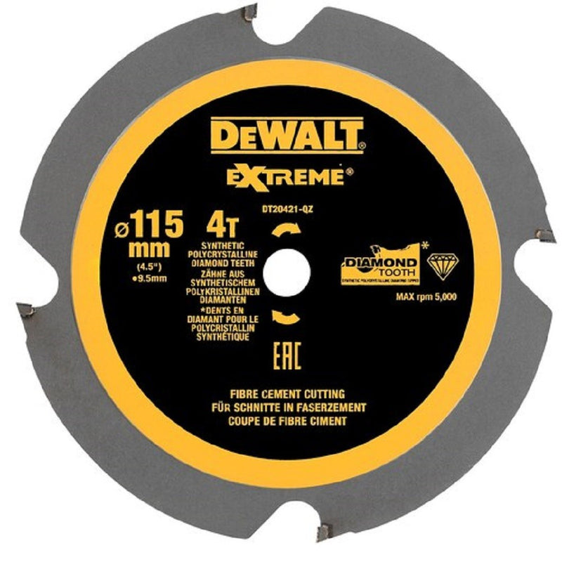 EXTREME Diamond Saw Blade 115mm 4T PCD (DeWALT DT20421-QZ)