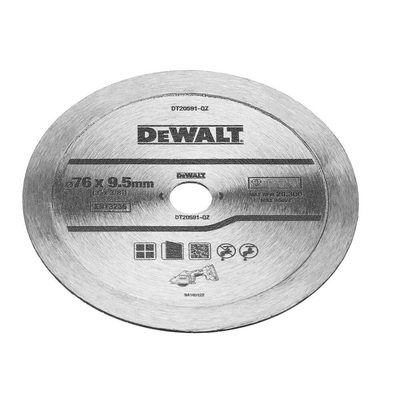 Diamond cutting disc for tiles, 75x9.5 mm (DeWALT DT20591-QZ)