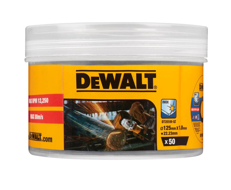 125mm Bonded Cutting Disc (Stainless Steel 50 pcs/bucket) (DeWALT DT20598-QZ)