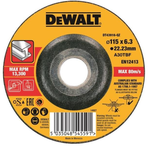 Tisztítókorong fémre 125mmx6.0mmx 22.23mm (DeWALT DT43917-QZ)