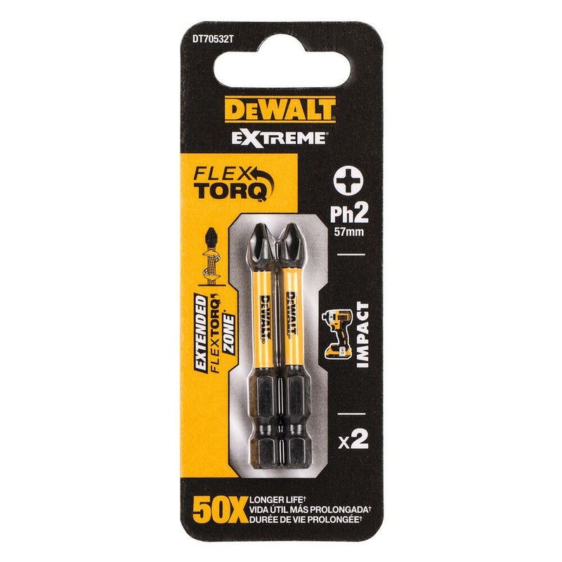 2xPh2 50mm-es IR Torziós csavarozóbit (DeWALT DT70532T-QZ)