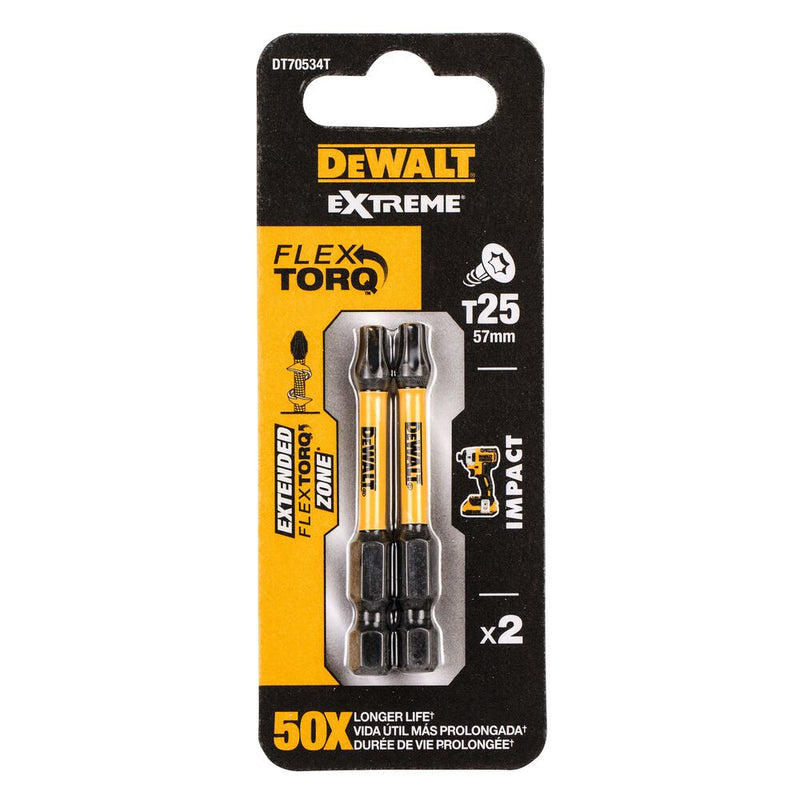 2xT25 50mm-es IR Torziós csavarozóbit (DeWALT DT70534T-QZ)