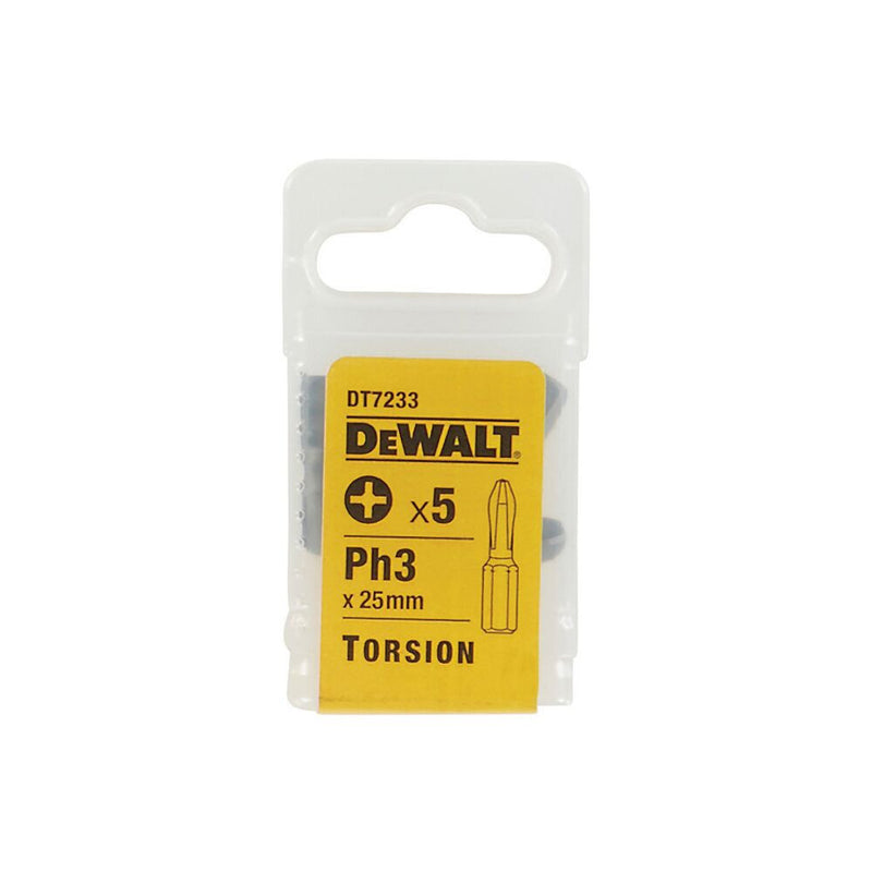 Csavarozóbetét, Torsion, PH3, 25mm, 5db/cs (DeWALT DT7233-QZ)